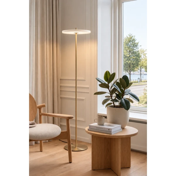UMAGE Lifestyles Asteria Air Floor Brass Pearl White Heiko Lounge Oak Heaven White kuva