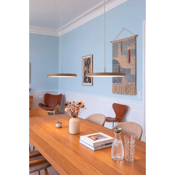 UMAGE Lifestyle Asteria Air Medium Steel Coffee Brown A Conversation Piece Oak Cognac Leather kuva