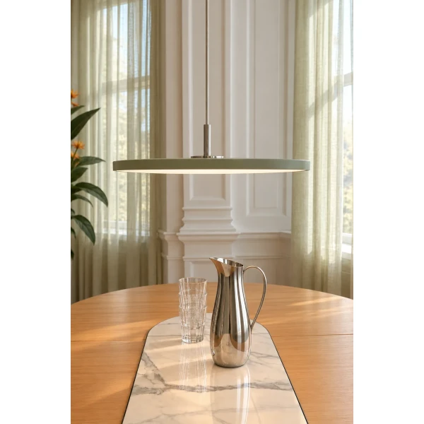 UMAGE Lifestyles Asteria Air Medium Steel Nuance Olive Comfort Circle Extended Oak White Ceramics kuva