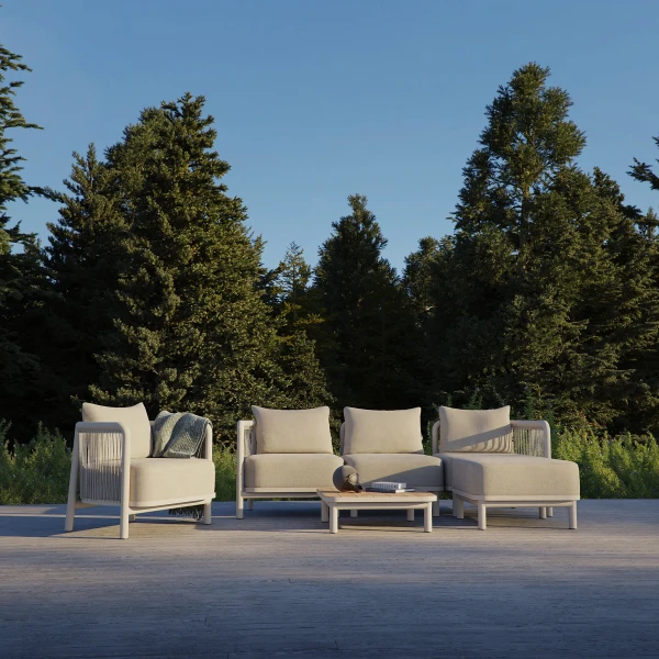 9580052+8583111+8583113 Kirra LS Kirra Corner Seat Corner Pouf SL Chair Kirra Kirra table Taupe darker kuva