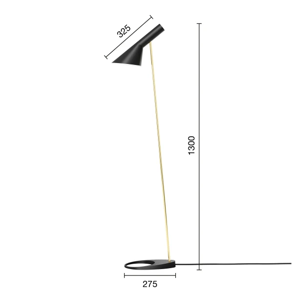 AJ Floor Black Brass EU Measurement image