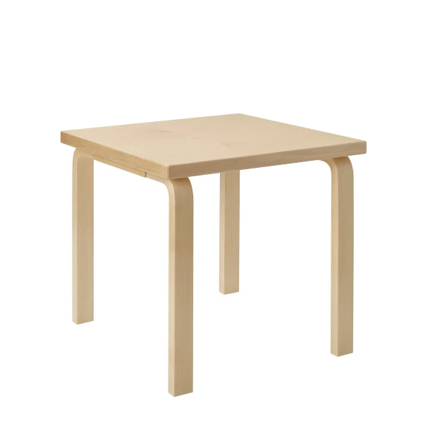 Aalto Childrens Table square 80C legs and endge band birch top birch cut out master kuva