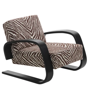 Artek 400 "TANKKI" nojatuoli, musta/Zebra ruskea kuva