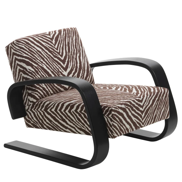 Armchair 400 black lacquered Zebra brown cut out master kuva