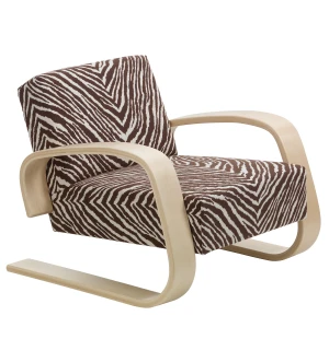 Artek 400 "TANKKI" nojatuoli, koivu/Zebra ruskea kuva