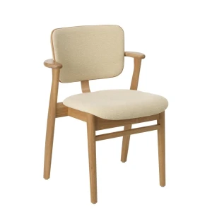 Artek DOMUS BEAUTY tuoli, täysverhoiltu, lakattu tammi/Wow RE cream-white kuva