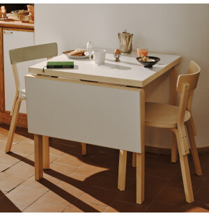 Artek DL81C klaffbord, björk/vit laminat image