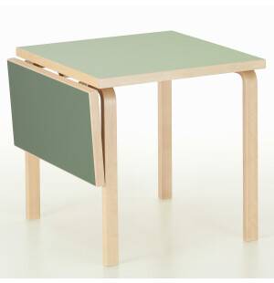 Artek DL81C klaffipöytä, koivu/olive linoleumi kuva