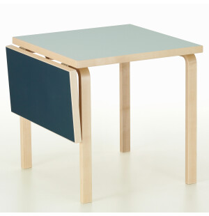 Artek DL81C klaffbord, björk/smokey blue linoleum image