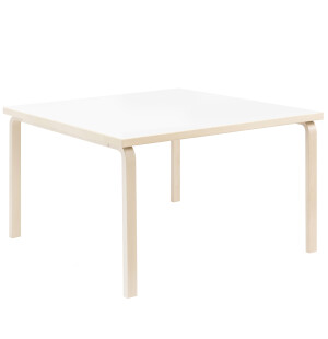 Artek 84 matbord 120x120 cm, björk/vit laminat image