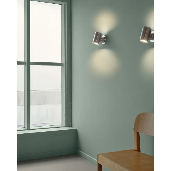 Beam wall lamp polished alu workshop bench oak hi res kuva