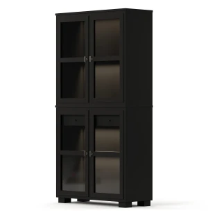 Englesson CAMDEN vitriinikaappi 2+2 lasiovea, valaistuksella, musta kuva