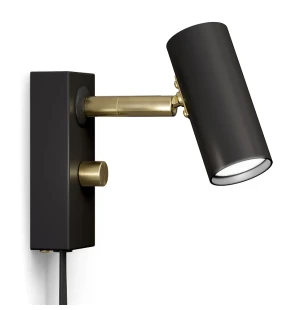 Belid CATO V5751 vägglampa, svart/mässing image