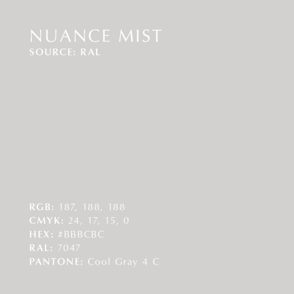 Colour swatch aluminium nuance mist kuva