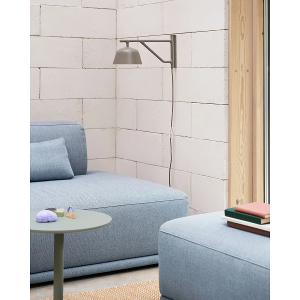 Connect soft module d i cushion rewool 718 soft side dusty green ambit wall taupe ply rug burnt orange muuto kuva