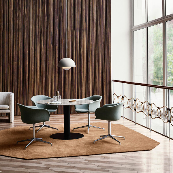 Elefy JH33 inPolished Aluminium w Chelsea Sage K518015IIn Between SK19 inBlack w Bianco CarraraIFlowerpot VP7 w Matt Light GreyIThe Moor AP8 w Golden Brown ILoafer SC23 w Karakorum 001 image