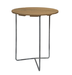 Grythyttan Stålmöbler PÖYTÄ 6B Ø60 cm, öljytty tammi/kuumasinkitty kuva