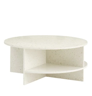 Muuto HALVES sohvapöytä Ø85 cm, luonnonvalkoinen terrazzo kuva