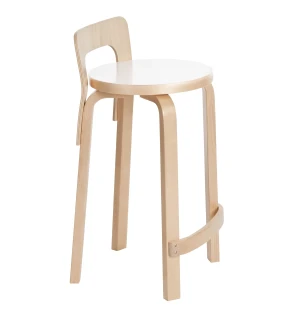 Artek K65 työtuoli-baarituoli, koivu/valkoinen laminaatti kuva