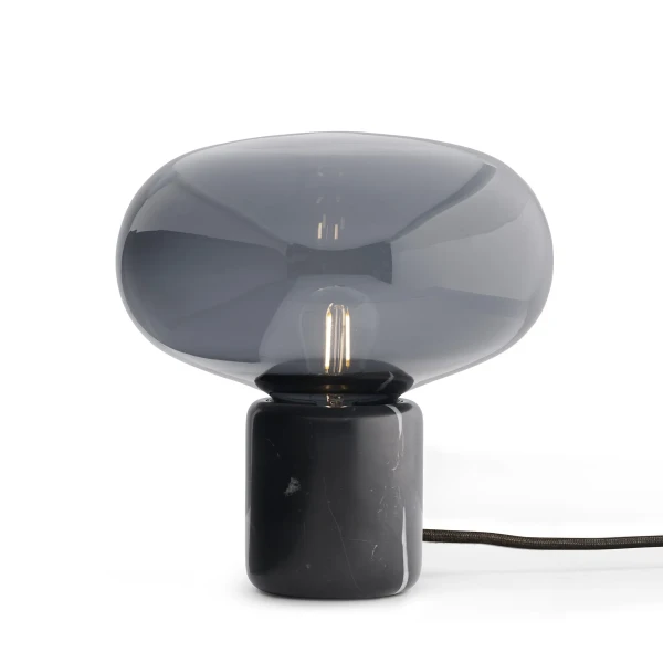 Karl Johan Table Lamp Smoked Glass Black Marquina White Background kuva