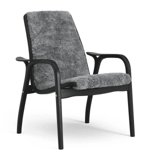 Swedese LAMINETT EASY CHAIR nojatuoli, lampaantalja Scandinavian grey/musta tammi kuva