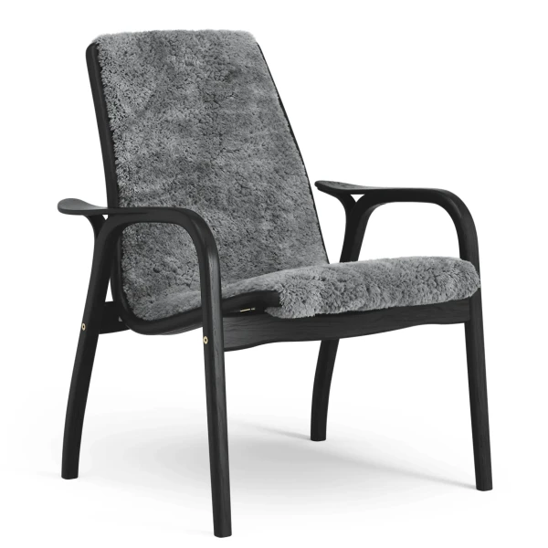 Laminett easy chair Black Oak Sheepskin Scandinavian grey image
