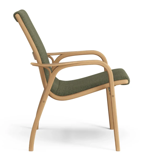 Laminett easy chair Oiled Oak Fabric Sahco Safire 0005 Moss green Side image