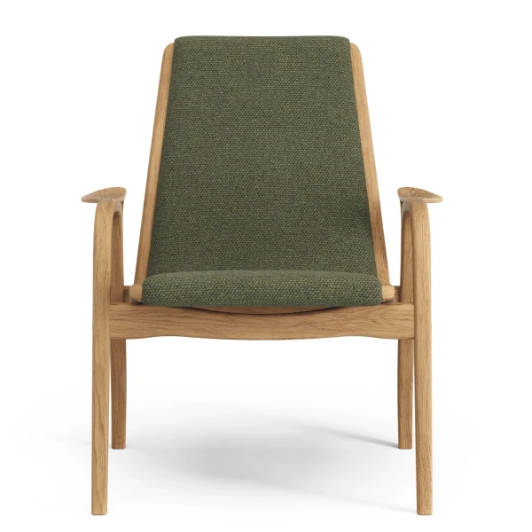 Laminett easy chair Oiled Oak Fabric Sahco Safire 0005 Moss green front image
