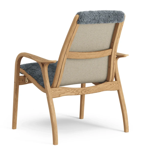 Laminett easy chair Oiled Oak Sheepskin Charcoal Back image
