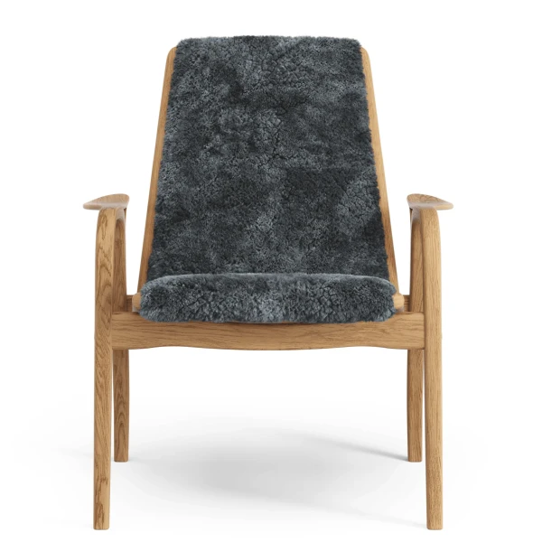 Laminett easy chair Oiled Oak Sheepskin Charcoal Front image