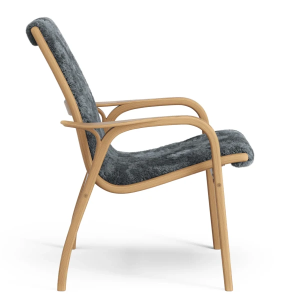 Laminett easy chair Oiled Oak Sheepskin Charcoal Side image