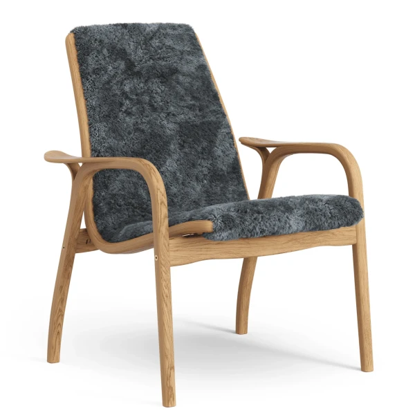 Laminett easy chair Oiled Oak Sheepskin Charcoal image
