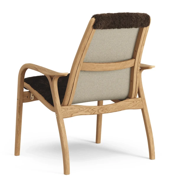 Laminett easy chair Oiled Oak Sheepskin Espresso Back image