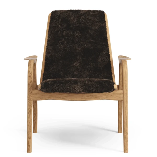 Laminett easy chair Oiled Oak Sheepskin Espresso Front image