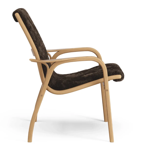 Laminett easy chair Oiled Oak Sheepskin Espresso Side image