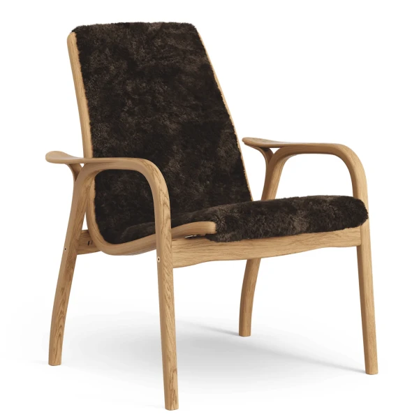 Laminett easy chair Oiled Oak Sheepskin Espresso image