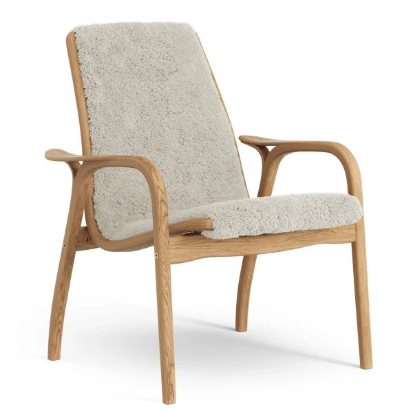 Laminett easy chair Oiled Oak Sheepskin Moonlight image