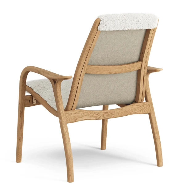 Laminett easy chair Oiled Oak Sheepskin Off white Back image