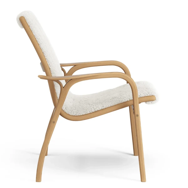 Laminett easy chair Oiled Oak Sheepskin Off white Side image