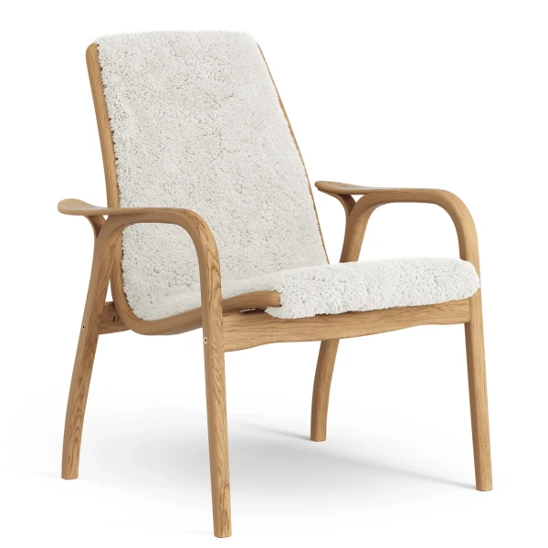 Laminett easy chair Oiled Oak Sheepskin Off white image