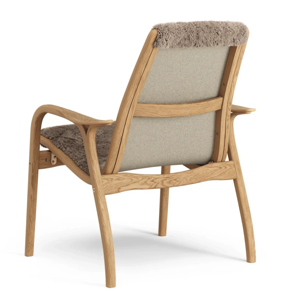 Laminett easy chair Oiled Oak Sheepskin Sahara Back image