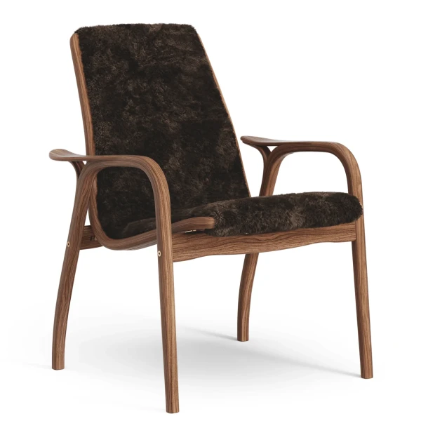 Laminett easy chair Walnut Natural Varnish Sheepskin Espresso image