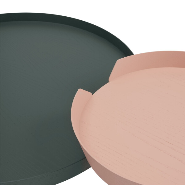 Muuto Around coffee table dark green tan rose detail image
