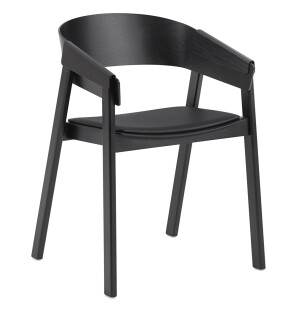 Muuto COVER käsinojatuoli, musta/nahka kuva