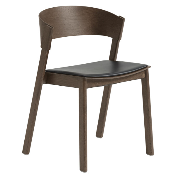 Muuto Cover side chair stained dark brown refine leather black kuva