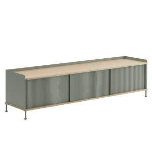 Muuto ENFOLD tv-taso 186 cm, öljytty tammi/dusty green kuva