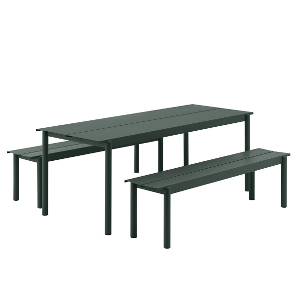 Muuto Linear steel 200x75 burnt dark green set image
