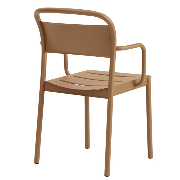 Muuto Linear steel armchair burnt orange angle image