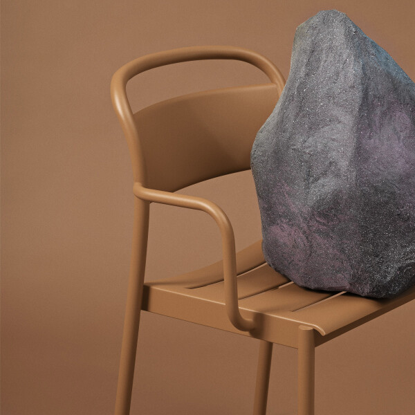 Muuto Linear steel armchair burnt orange concept image