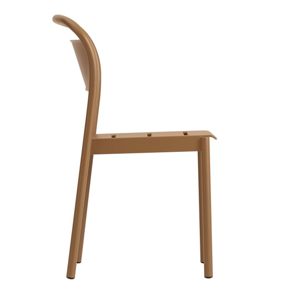 Muuto Linear steel armchair burnt orange side image